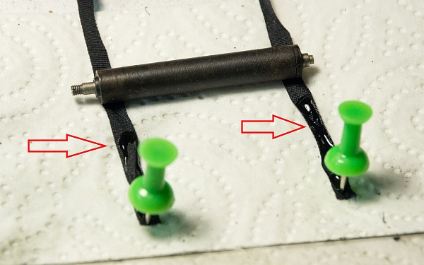 Glue on the ribbons